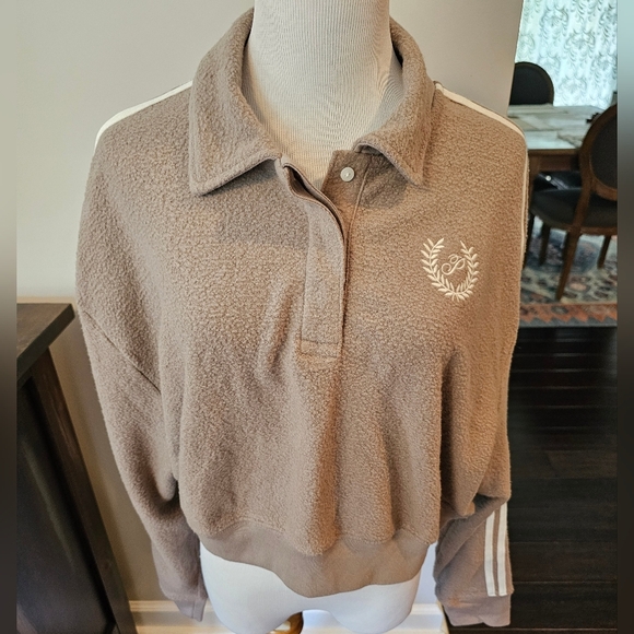 Victoria's Secret Pink •Size Large• Reverse Fleece Polo Cropped New w/ Tags 2023 - Picture 4 of 10